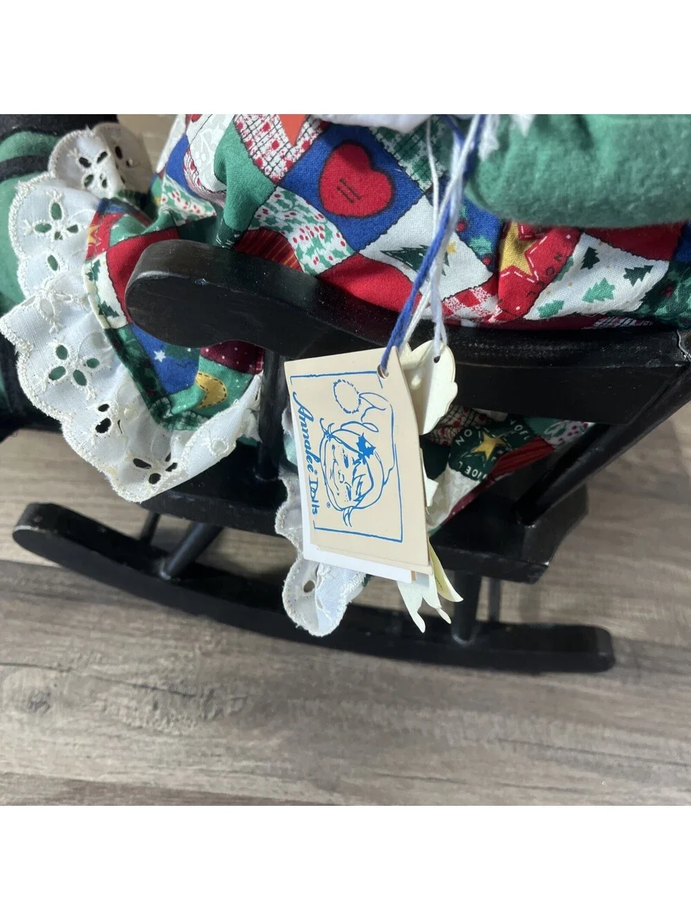 Vintage 1997 Annalee Christmas Mrs. Claus Doll in Wooden Rocking Chair